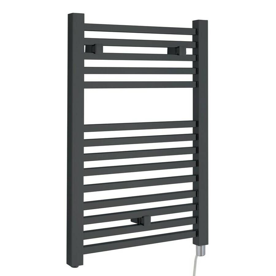 Nuie Electric Anthracite 690 x 500mm Square Ladder Towel Rail