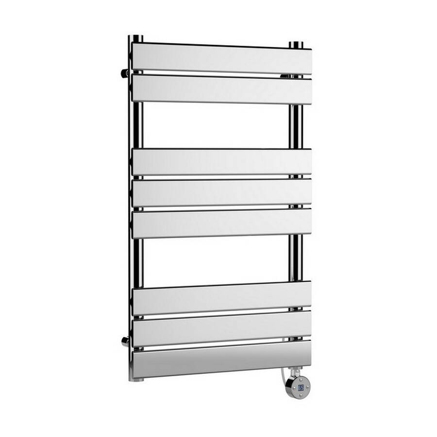 Nuie Electric Chrome 840 x 500mm Square Flat Towel Rail