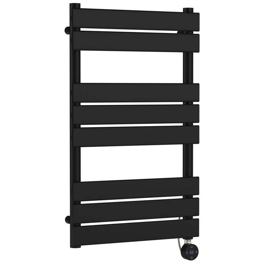 Nuie Electric Black 840 x 500mm Square Flat Towel Rail