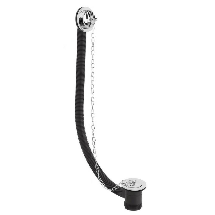 Nuie Classic Chrome Concealed Plug and Link Chain Bath Waste with Overflow