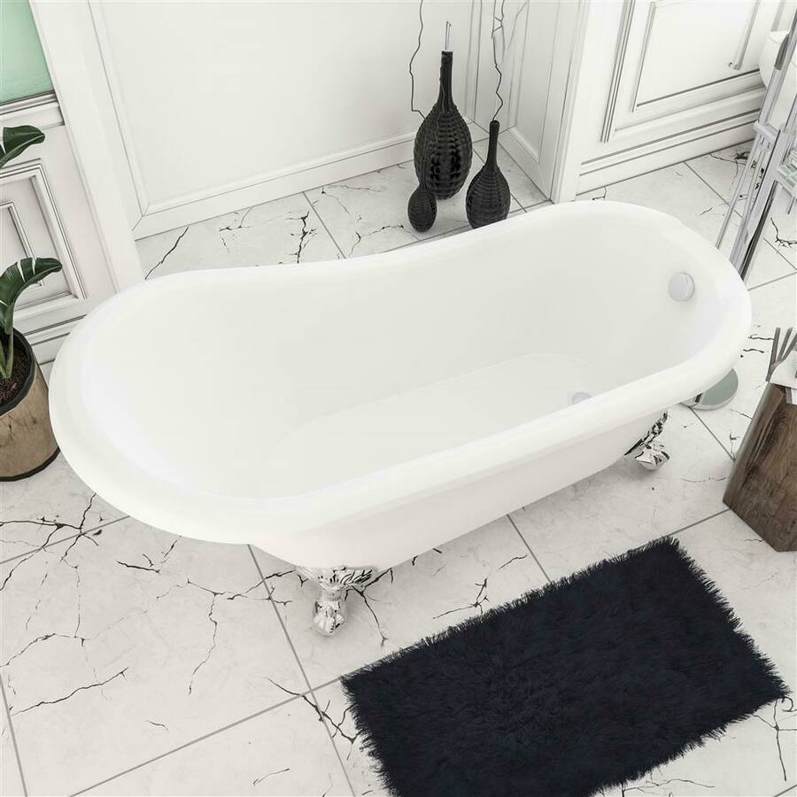 Beaufort Trowbridge White 1560 x 720mm Freestanding Bath