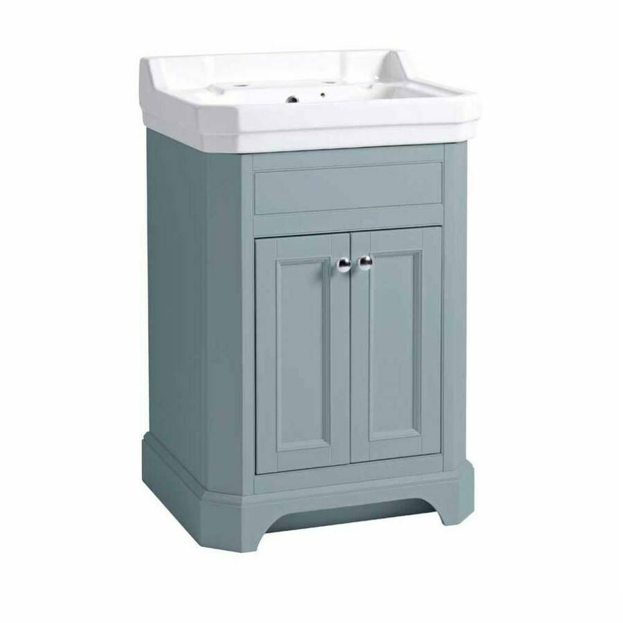 Tavistock Vitoria 600mm Mineral Blue Freestanding Unit and 1TH Basin