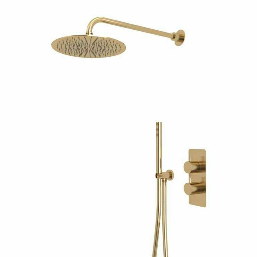 Tavistock Quantum Thermostatic Dual Function Concealed Shower System in Brushed Brass