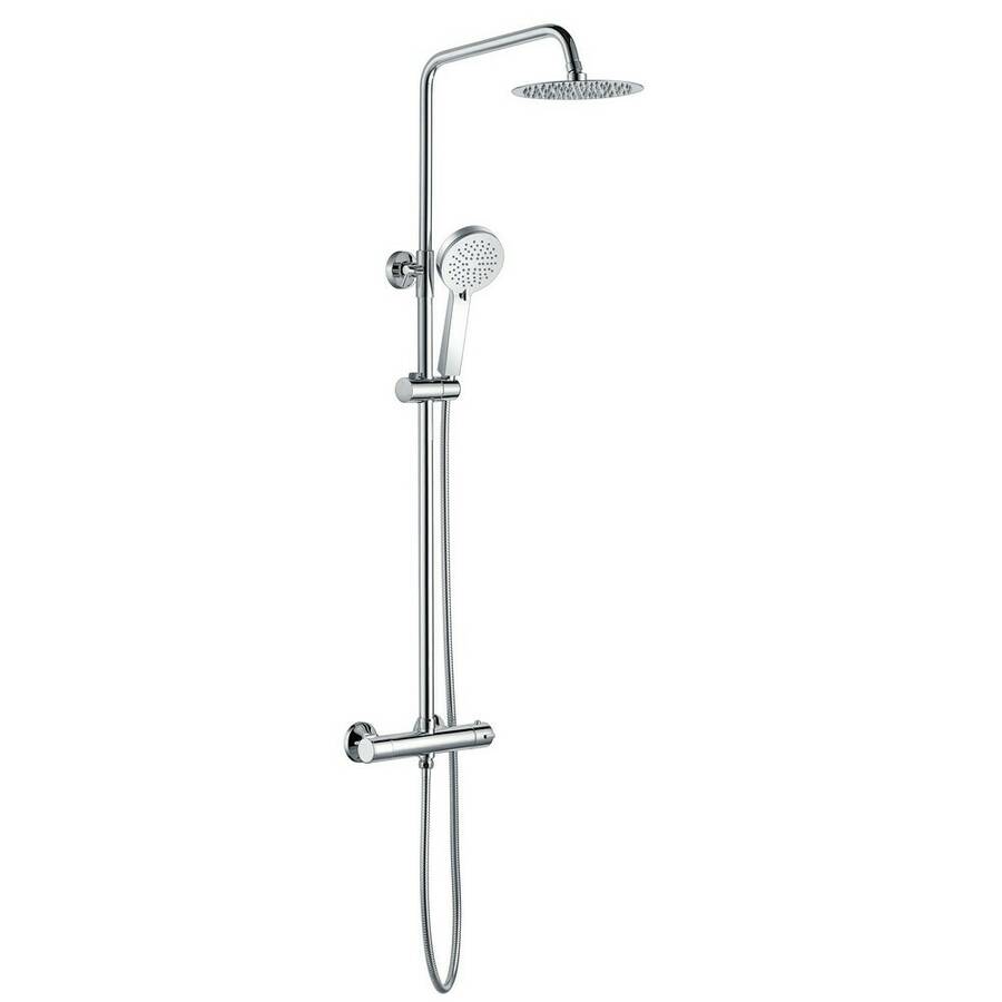 Ajax Wraby Round Thermostatic Bar Mixer Shower with Overhead Kit in Chrome