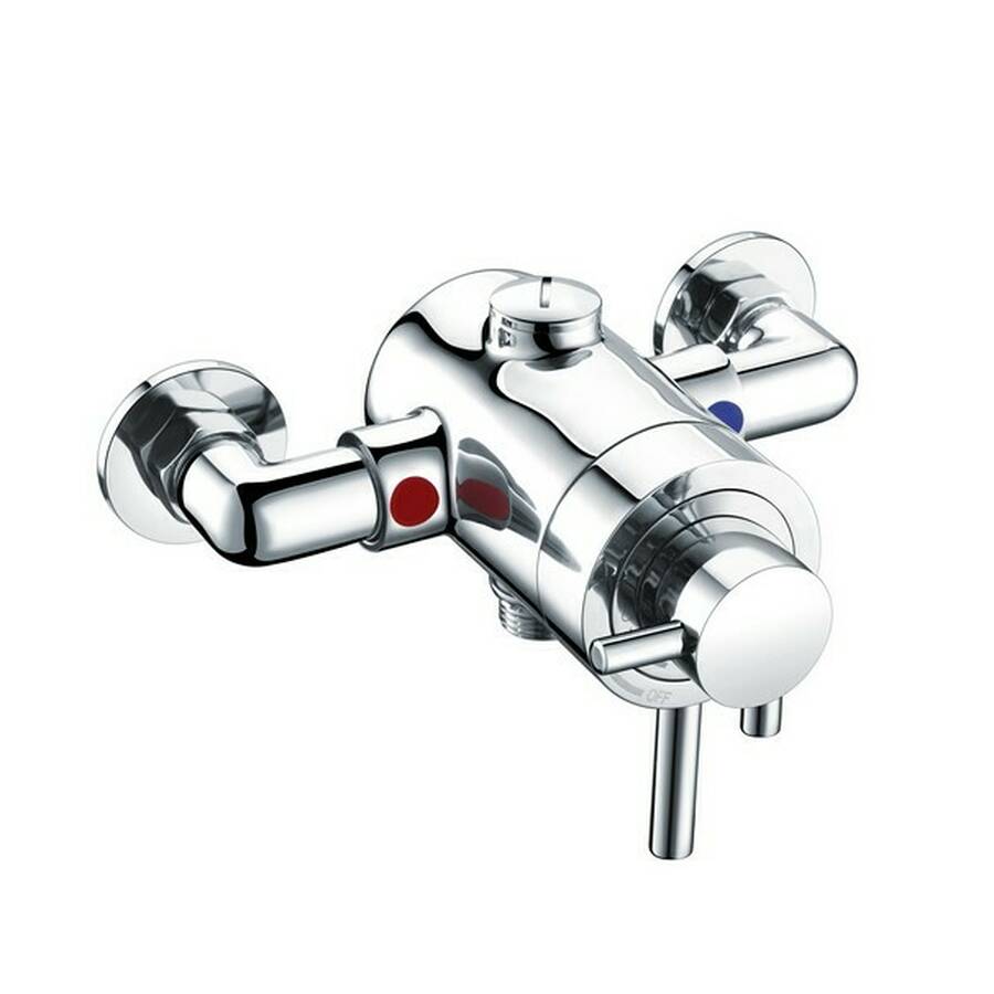 Ajax Chrome Round Exposed Thermostatic Single Outlet Shower Valve
