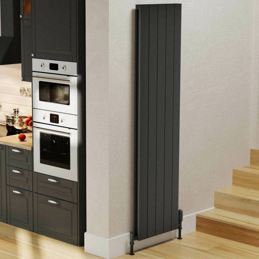 Kartell Allegro 1775 x 280mm Grey Double Panel Vertical Radiator