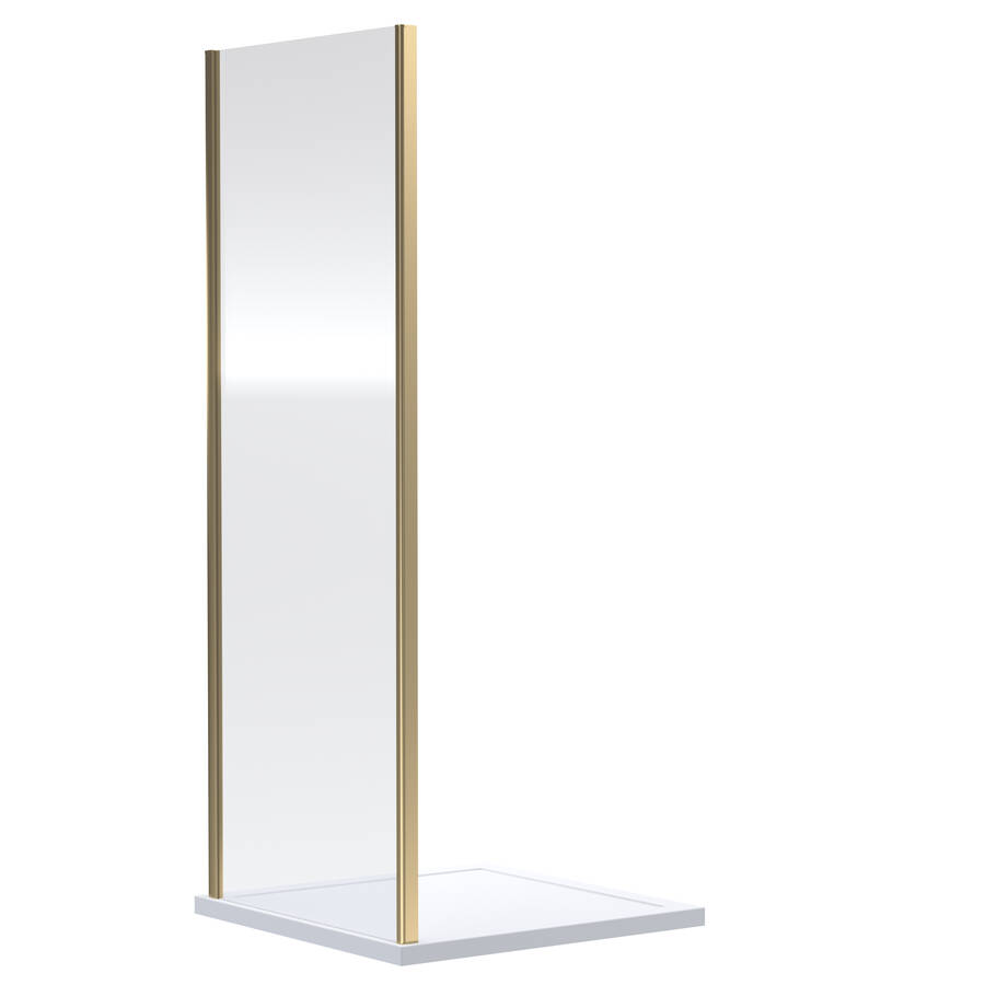 Nuie Rene 760mm Brass Framed Shower 6mm Side Panel