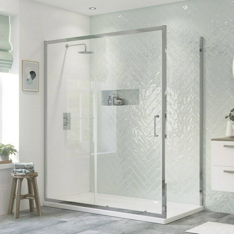 Ajax Tori 8mm Sliding 1100mm Shower Door in Chrome