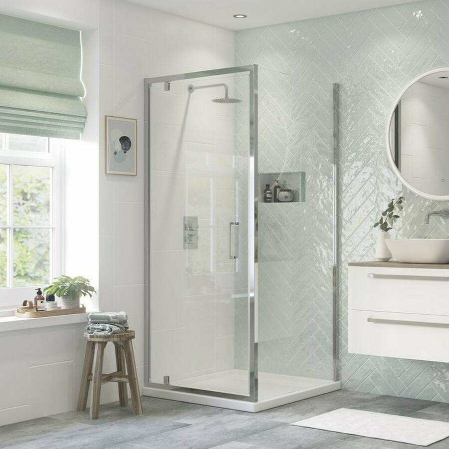 Ajax Tori 8mm Pivot 800mm Shower Door in Chrome