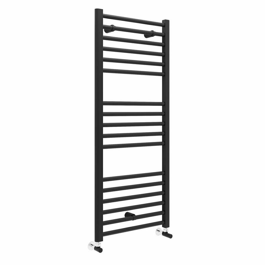 Ajax Kenwick 1200 x 500mm Matt Black Straight Towel Warmer | Low Prices