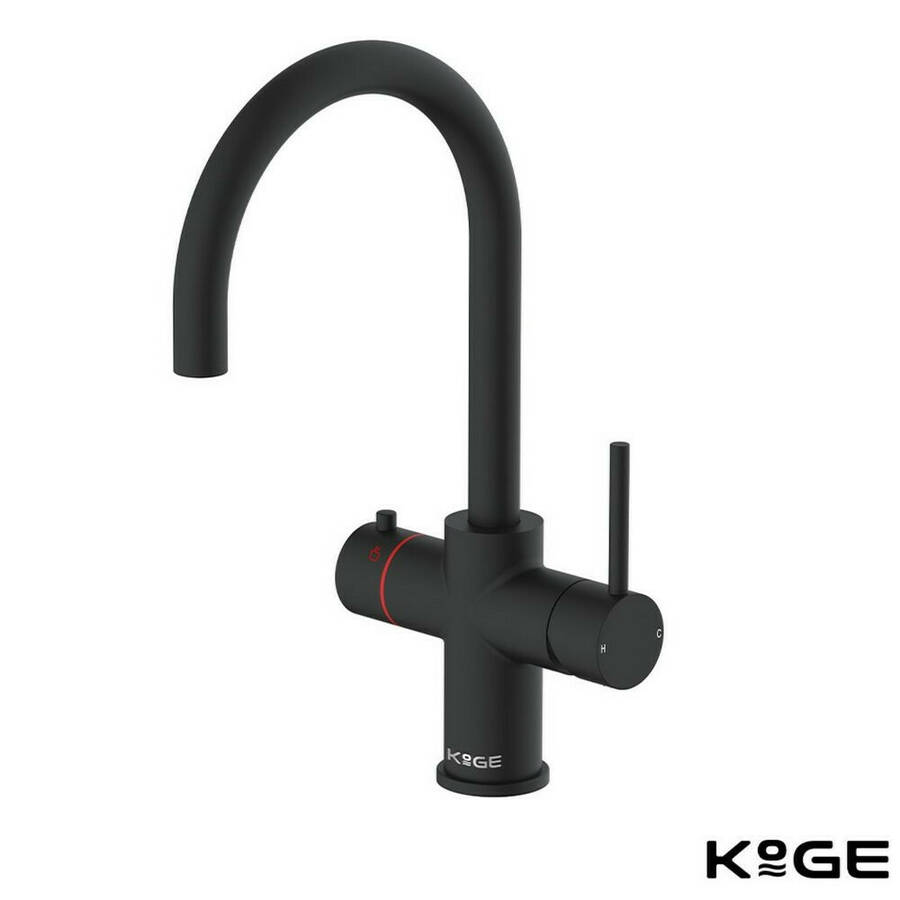 Scudo KoGE 3 in 1 Swan Spout Boiling Water Tap in Matt Black