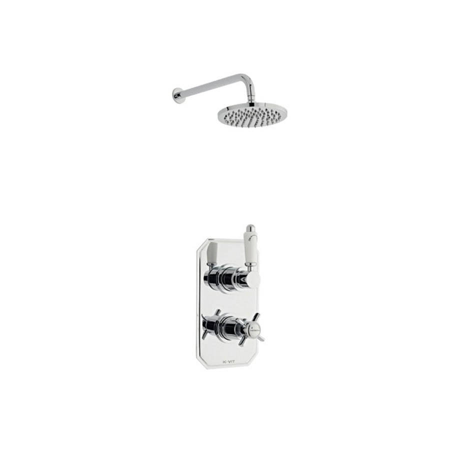 Kartell Klassique Thermostatic Concealed Shower Valve with Fixed Overhead Drencher