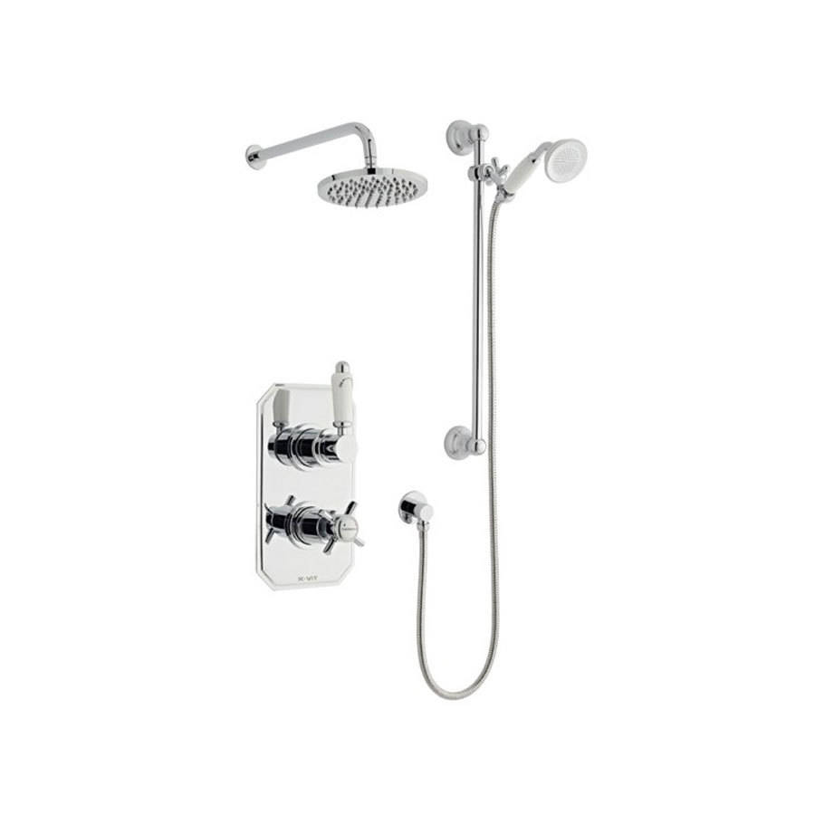 Kartell Klassique Thermostatic Concealed Shower Valve with Fixed and Adjustable Heads