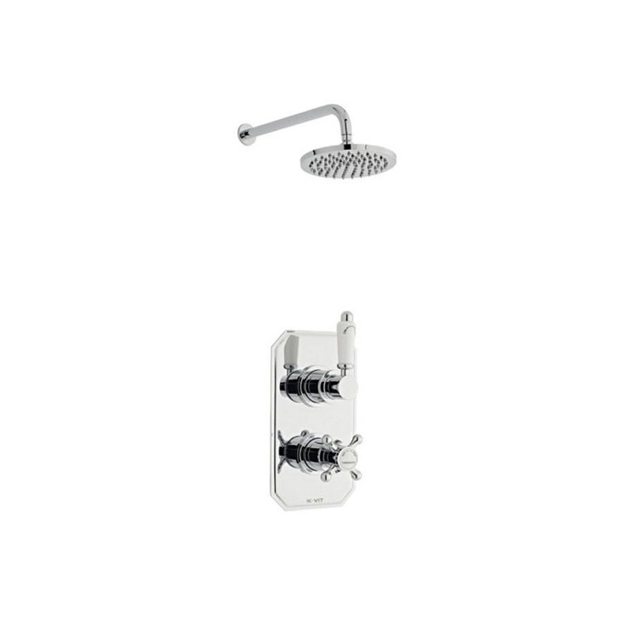 Kartell Viktory Thermostatic Concealed Shower Valve with Fixed Overhead Drencher