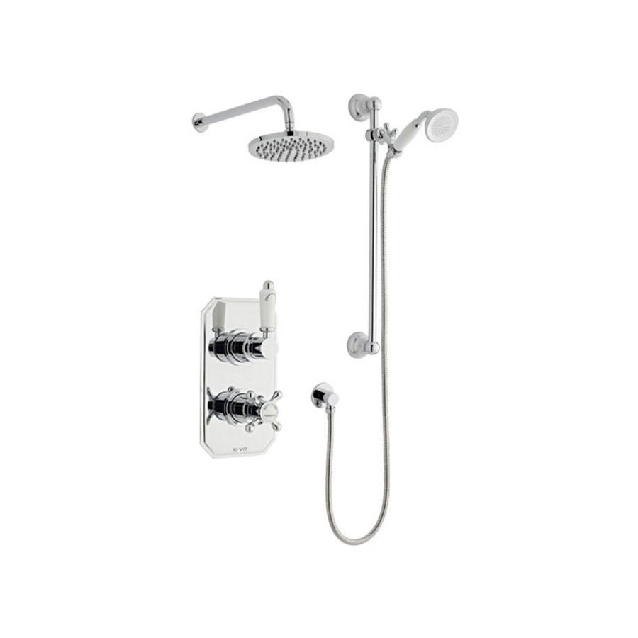 Kartell Viktory Thermostatic Concealed Shower Valve with Fixed and Adjustable Heads