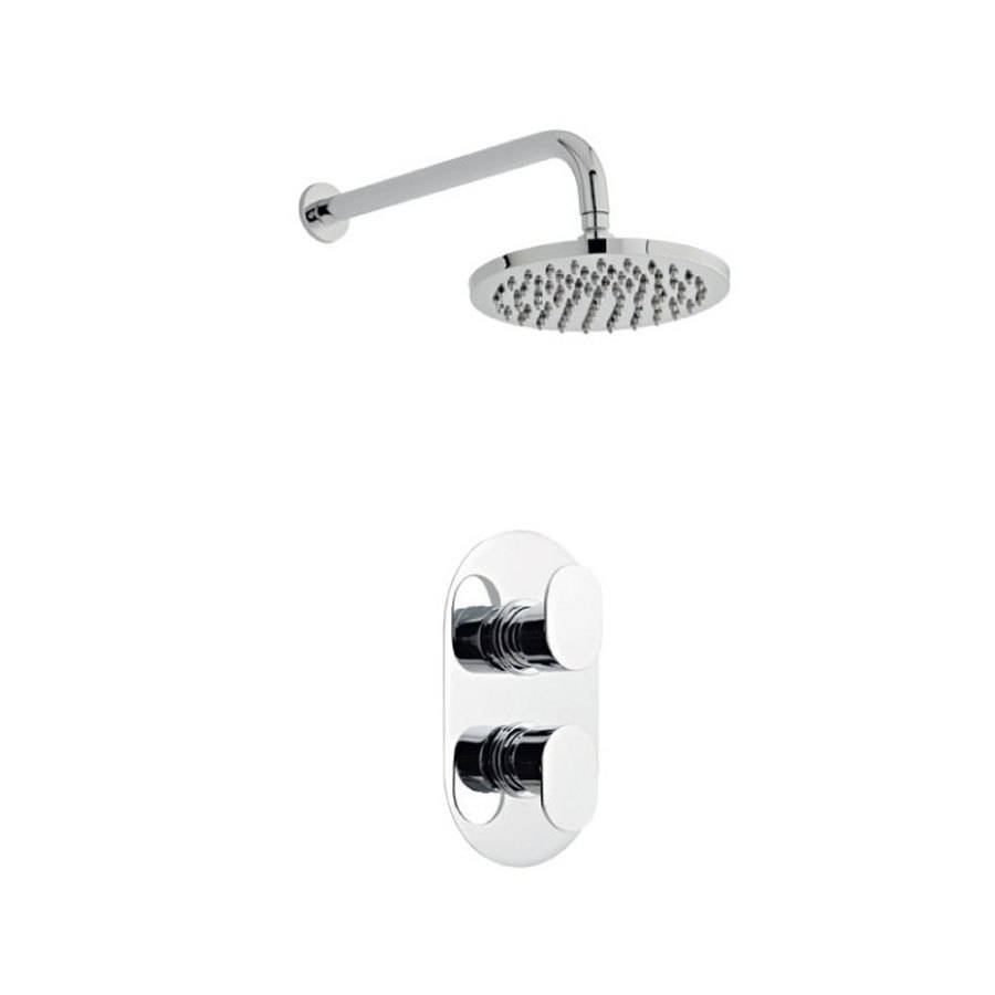 Kartell Logik Thermostatic Concealed Shower Valve with Fixed Overhead Drencher
