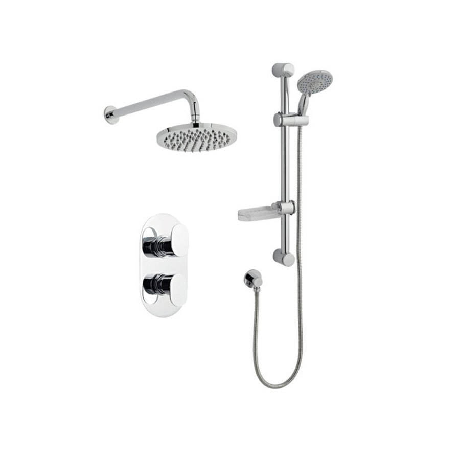 Kartell Logik Thermostatic Concealed Shower Valve with Fixed and Adjustable Heads