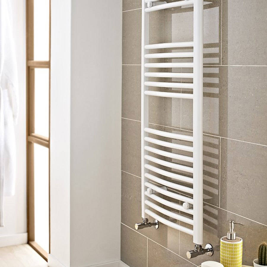 Kartell K-Rail 22mm Straight White Towel Rail 1200 x 600mm | Low Prices