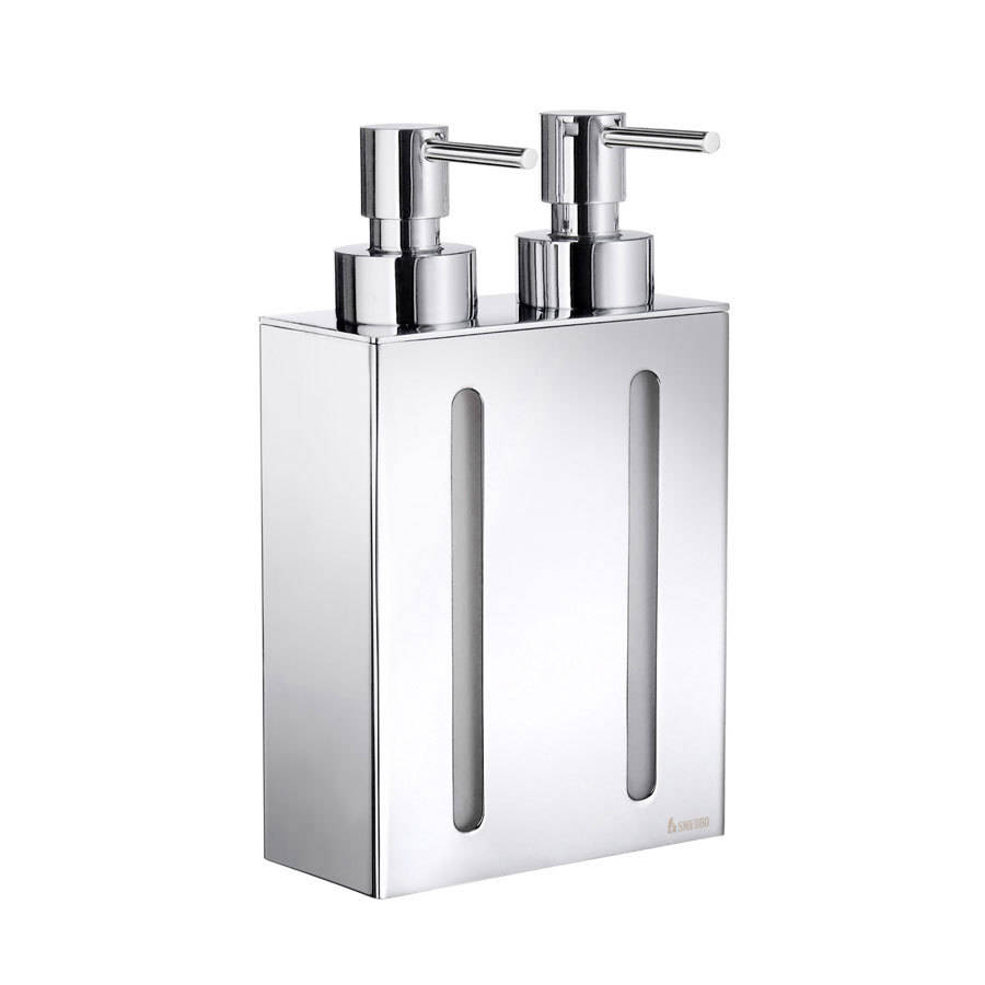 Smedbo Outline Wall Mounted Soap Dispenser with Two Containers