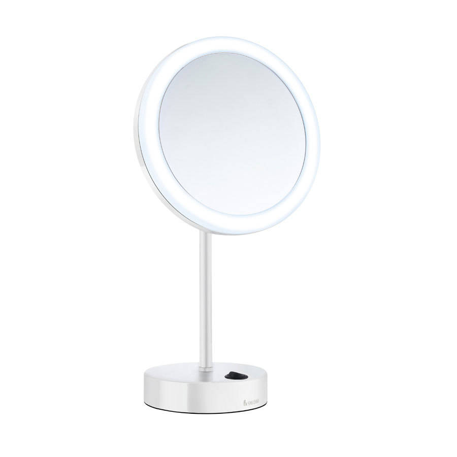 Smedbo Outline White 5x Shaving and Make-up Mirror with LED