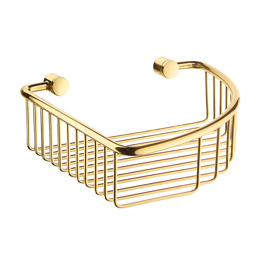Smedbo Villa Polished Brass Corner Soap Basket