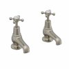 Burlington Claremont Brushed Nickel 3 Inch Cloakroom Basin Taps