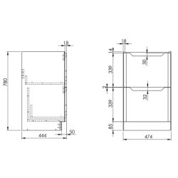 Scudo Ella 500mm Matt Anthracite Floorstanding Vanity Unit and Basin