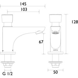 Bristan Timed Flow Soft Touch Pillar Basin Tap