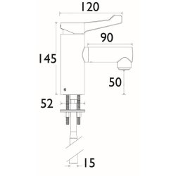 Bristan Solo Non Thermostatic Short Lever Healthcare Tap