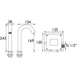 Bristan Infrared Automatic Swan Neck Basin Tap