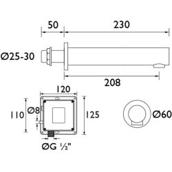 Bristan Infrared Automatic Basin Wall Tap