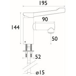 Bristan Solo Non Thermostatic Long Lever Healthcare Tap