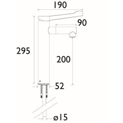 Bristan Solo Non Thermostatic Tall Long Lever Healthcare Tap