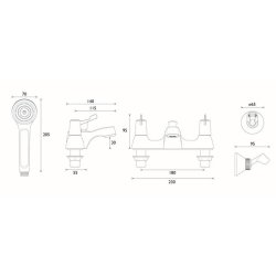 Bristan 3 Inch Lever Bath Shower Mixer