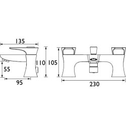 Bristan Hourglass Black Bath Shower Mixer