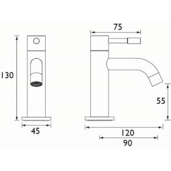 Bristan Mila Black Basin Pillar Taps