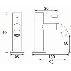 Bristan Mila Bath Pillar Taps