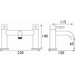 Bristan Mila Black Bath Filler Tap