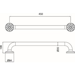 Bristan 450mm Blue Grab Rail