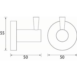 Bristan Black Round Robe Hook