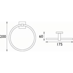 Bristan Black Square Towel Ring