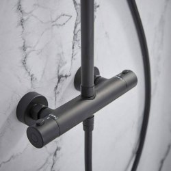 Tavistock Merit Black Dual Function Bar Valve with Shower Head and Handset