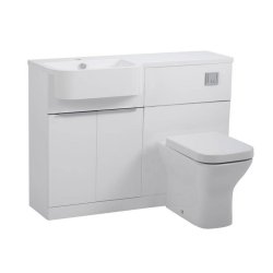 Tavistock Match 1200mm Gloss White Left Handed Unit & Basin