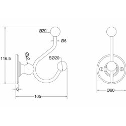 Burlington Chrome Double Robe Hook