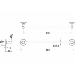 Burlington Chrome Single Towel Rail