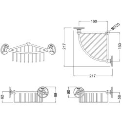 Burlington Chrome Corner Mounted Wire Basket