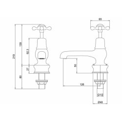 Burlington Claremont Chrome 5 Inch Basin Taps