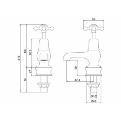 Burlington Claremont Chrome 3 Inch Basin Taps