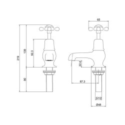 Burlington Claremont Chrome 3 Inch Basin Taps