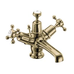 Burlington Claremont Gold Basin Mixer with Pop-up Waste